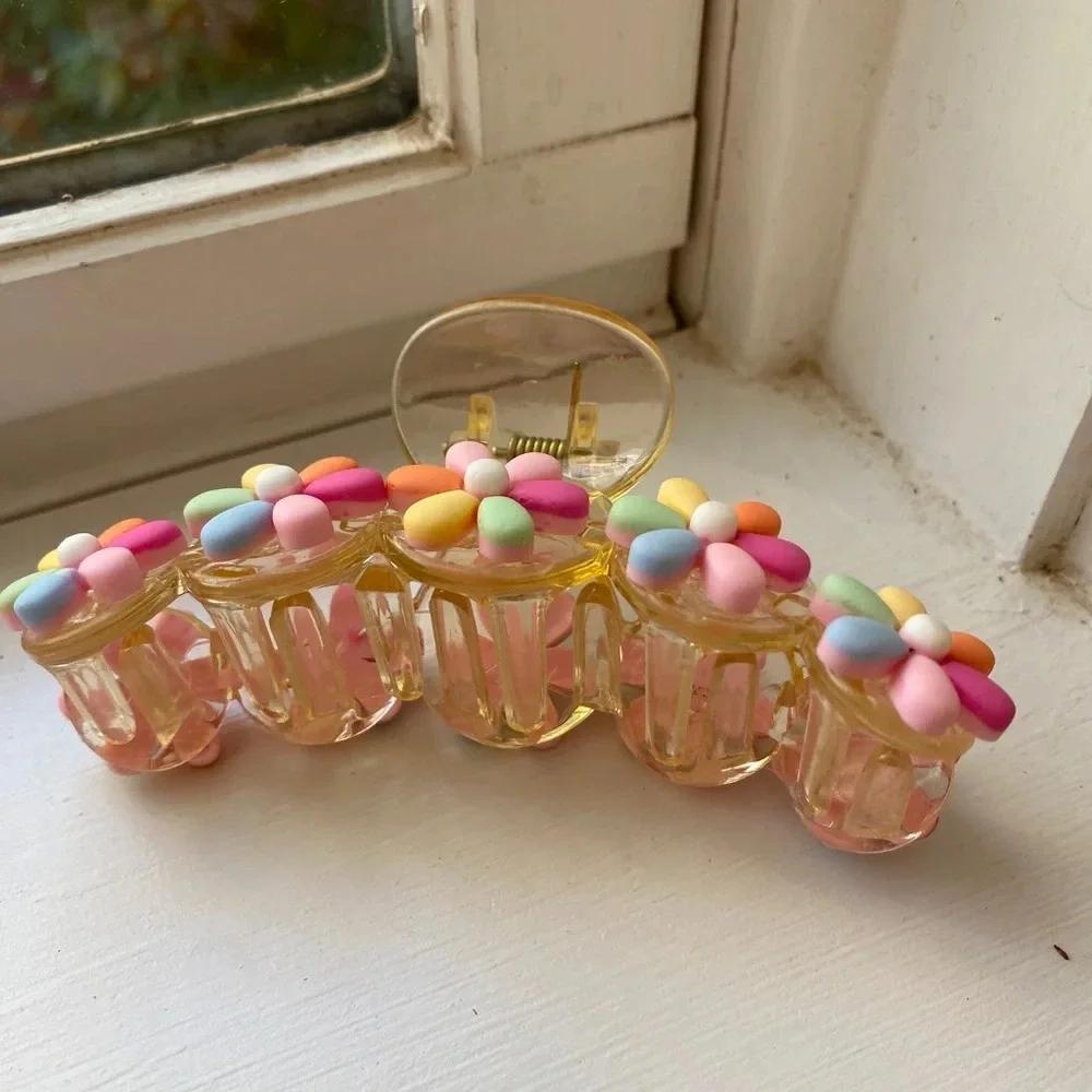 Anthropologie Acrylic Floral Hair Clip